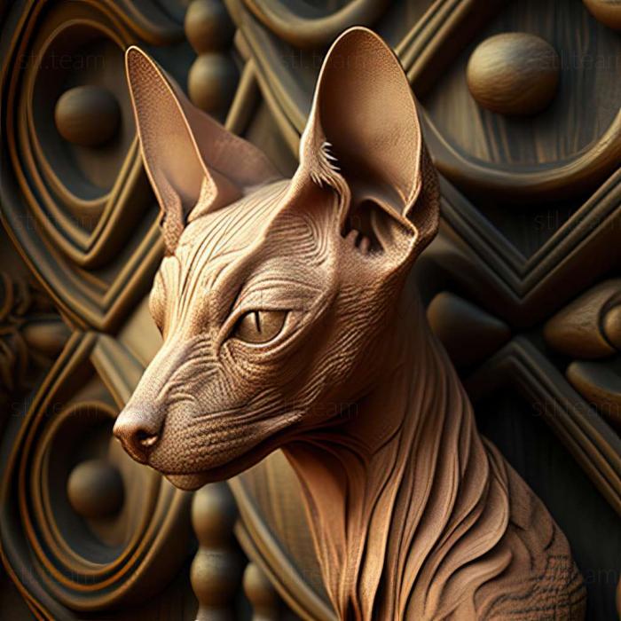 3D модель Мексиканська гола кішка (STL)